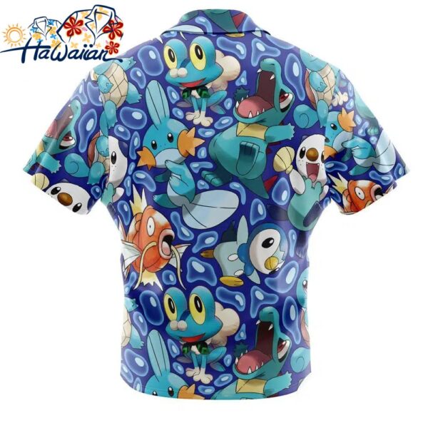Water Type Starters Pokemon Button Up Hawaiian Shirt 2 1