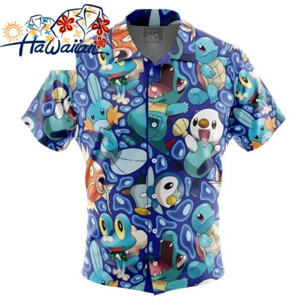Water Type Starters Pokemon Button Up Hawaiian Shirt S 1 1