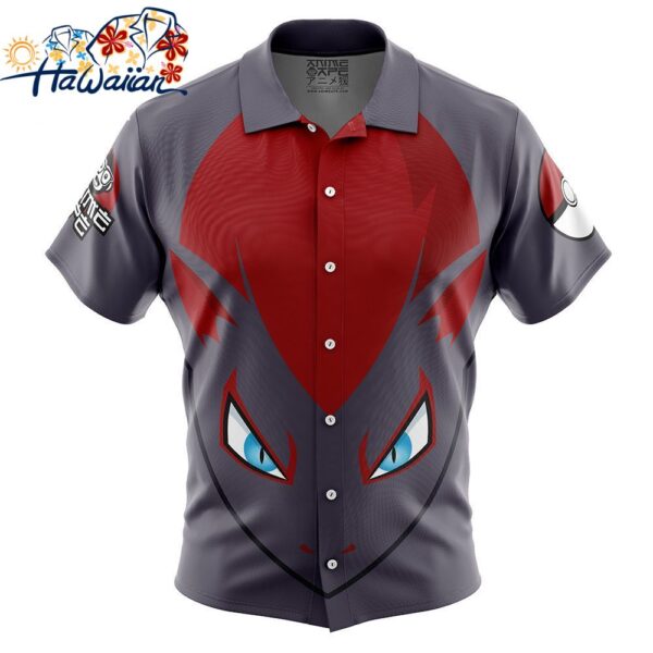 Zoroark Face Pokemon Button Up Hawaiian Shirt 1