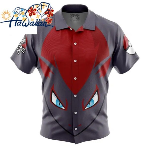 Zoroark Face Pokemon Button Up Hawaiian Shirt S 1 1