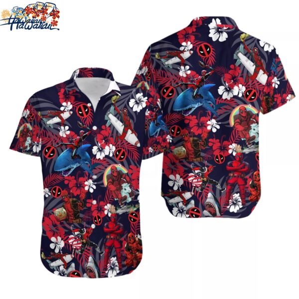 Deadpool Hawaiian Shirt Cute Deadpool amp Wolverine Dress Up T shirt 1