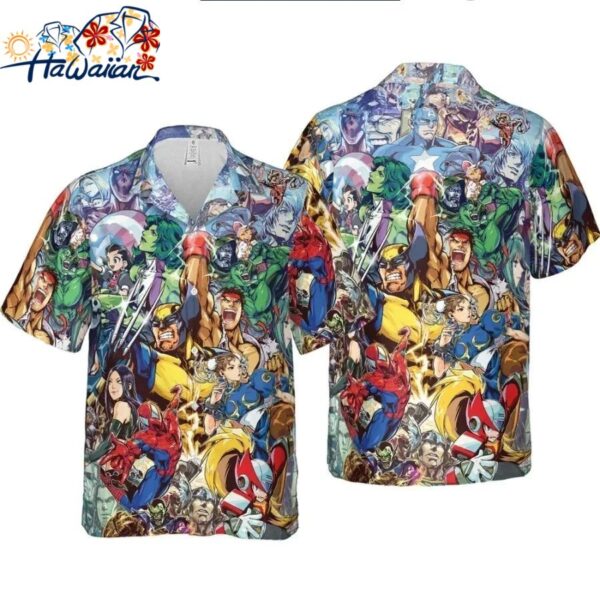 Marvel Vs Capcom Hawaiian Button Down Shirt Unisex Adults S 5xl 1