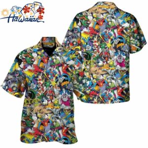 Superhero Comics Hawaiian Button Down Shirt Unisex Adults S 5xl 1