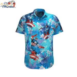 Captain America Surfing Hawaiian Shirt 1