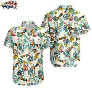 Funny Super Mario Boo bies Hawaiian Shirt Princess Peach Boo Bies Hawaii Shirt 1