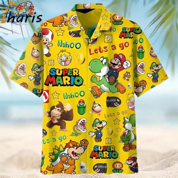 Super Mario Hawaiian Button Down Shirt Unisex Adults S 5xl 1