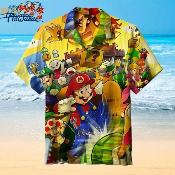 Super Mario Hawaiian Shirt Super Mario And Friends Button Down Shirt Mario Bro 1