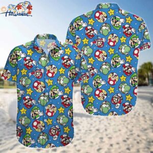 Super Mario Hawaiian Button Down Shirt Unisex Adults S 5xl 1 1