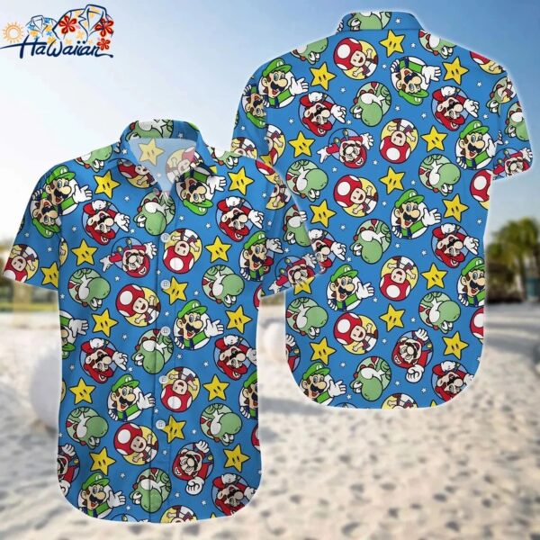 Super Mario Hawaiian Button Down Shirt Unisex Adults S 5xl 1 1