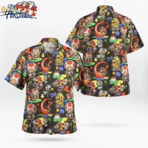 Super Mario Luigi Toad Hawaiian Shirt Super Mario And Friends Button Down Shirt 1
