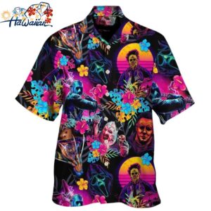 Halloween All Horror Movie Retro Tropical Style Hawaiian Shirt 1