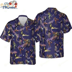 Horror Halloween Hawaiian Button Down Shirt Unisex Adults S 5xl 1