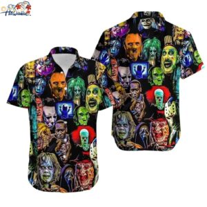 Horror Movie Hawaiian Shirt Horror Character Hawaiian Shirt Halloween Shirt 1