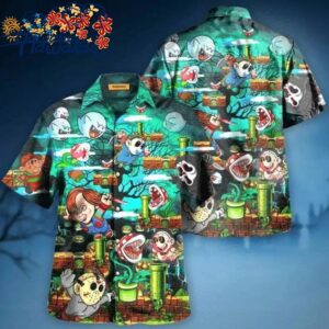 Supper Killer Halloween Hawaiian Shirt Mario Halloween Summer Beach Ghost Mario 1