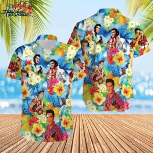 Elvis Presley Hawaiian Tropical Button Shirtaloha Vibes Beach Shirt Elvis Pre 1