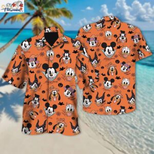 Mickey amp Friends Signatures Mickeys Not So Scary Happy Halloween Hawaiian Shirt 1
