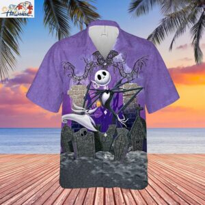 Halloween Skeleton Purple Unisex Hawaiian Shirt Full Size S 5xl 1