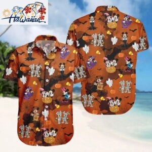 Mickey And Minnie Mouse Costume Halloween Spooky Season Hawaiian Shirt 1