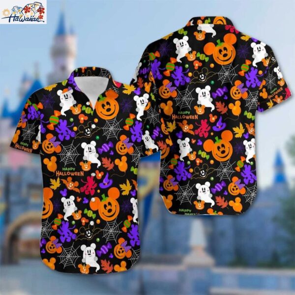Mickey Mouse Pumpkin Happy Halloween Spooky Season Hawaiian Shirt 2