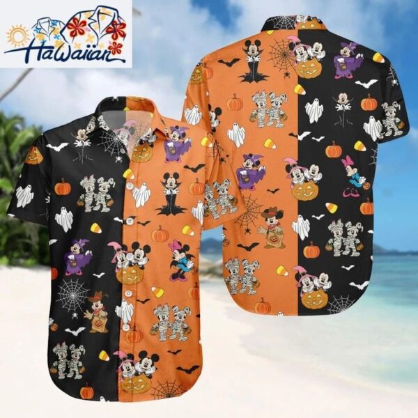 Halloween Mickey amp Minnie Mouse Trick Or Treat Spooky Season Hawaiian Shirt 1