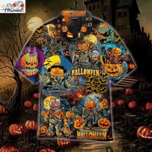 Halloween Zombie Pumpkin Hawaiian Shirt 1