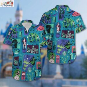 Hitchhiking Ghosts Haunted Mansion Horror Halloween Spooky Vibes Hawaiian Shirt 1