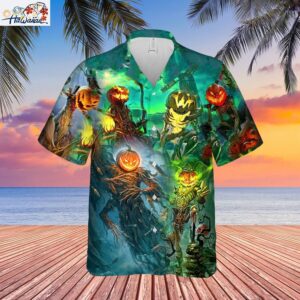 Halloween Pumpkin King Unisex Hawaiian Shirt Full Size S 5xl 1