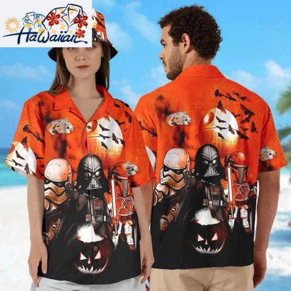 Star Wars Darth Vader Stormtrooper Boba Fett Happy Halloween Hawaiian Shirt 2