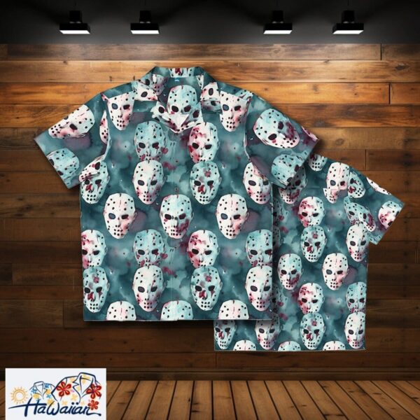 Camp Crystal Lake Jason Voorhees Horror Hawaiian Mens Shirt Trendy Aloha 1