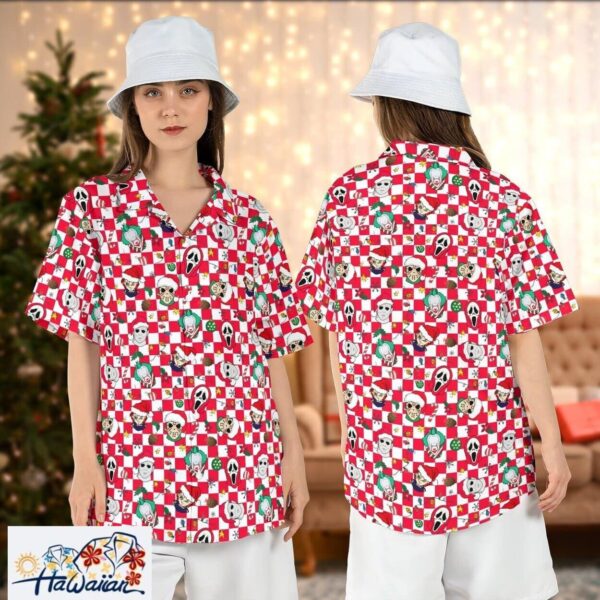 Christmas Horror Characters Lights Killers Santa Hats Aloha Top Trendy Aloha 1