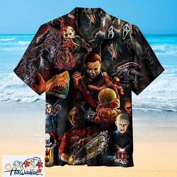 Classic Horror Characters Fright Night Hawaiian Beach Shirt Trendy Aloha 1