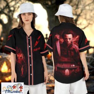 Custom Michael Myers Horror Killer Baseball Halloween Shirt Trendy Aloha 1