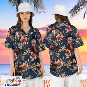 Freddy Krueger Tropical Nightmare Elm Street Floral Horror Shirt Trendy Aloha 1
