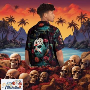 Friday the 13th Jason Voorhees Mens Horror Hawaiian Monsters Shirt Trendy Aloha 1