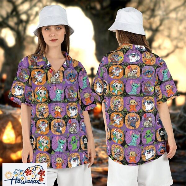 Funny Stitch Halloween Trick or Treat Horror Character Top Trendy Aloha 1