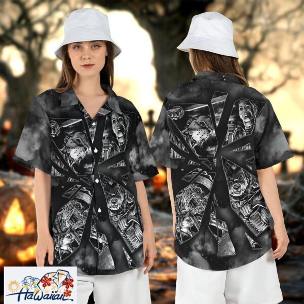 Halloween Horror Characters Mirror Scary Movies Aloha Shirt Trendy Aloha 1