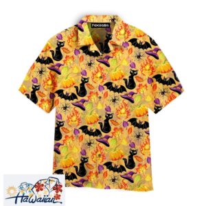 Halloween Horror Queen Cat Aloha Hawaiian Shirts Trendy Aloha 1