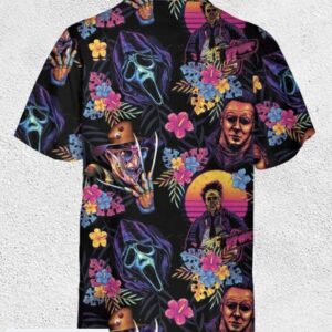 Horror Movie Fanatics Retro Summer Hawaiian Shirt Unisex Collectible Trendy Aloha 1