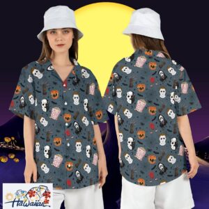 Horror Movies Characters Slasher Halloween Hawaiian Shirt Tee Trendy Aloha 1