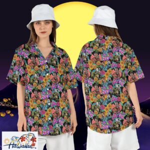 Horror Movies Floral Freddy Jason Michael Halloween Aloha Top Trendy Aloha 1