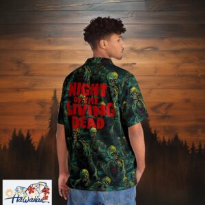 Living Dead Night Zombie Horror Mens Scary Movie Tee Shirt Trendy Aloha 1