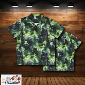 Artistic Flair Frankensteins Nightmare Mens Horror Aloha Shirt Trendy Aloha 1