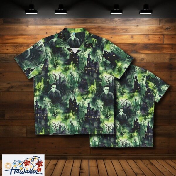 Artistic Flair Frankensteins Nightmare Mens Horror Aloha Shirt Trendy Aloha 1