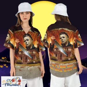 Michael Myers Chase After You Horror Movie Character Shirt Trendy Aloha 1