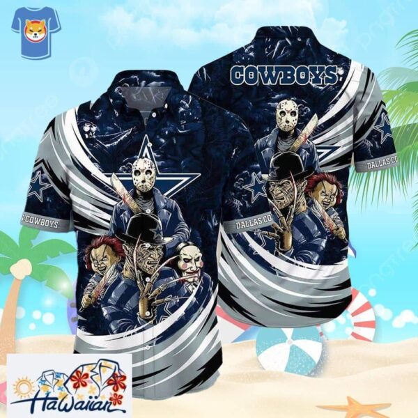 NFL Dallas Cowboys Hawaiian Shirt Halloween Horror Character Trendy Aloha 1