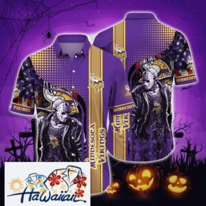 NFL Minnesota Vikings Horror Halloween Night Hawaiian Shirt Trendy Aloha 1