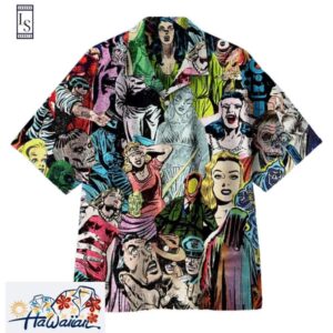 1950S Horror Comics Collage Hawaiian Shirt Trendy Aloha 1