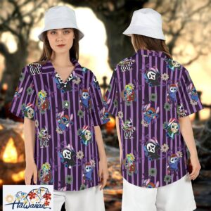Stitch Horror Movie Characters Halloween Scary Spooky Aloha Shirt Trendy Aloha 1