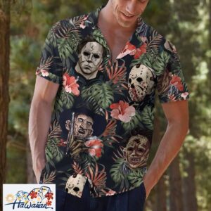 Summer Themed Halloween Horror in 3D Hawaiian Shirt Trendy Aloha 1