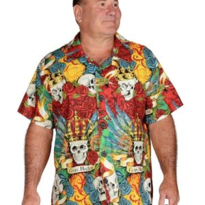 Carpe Noctem Skeleton Print Nightlife Themed Hawaiian Shirt Trendy Aloha 1